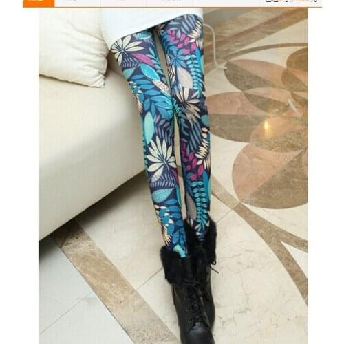 10pcs/lot korean style woman casual printing legging cotton pencil legging mid waist ankle-length legging free