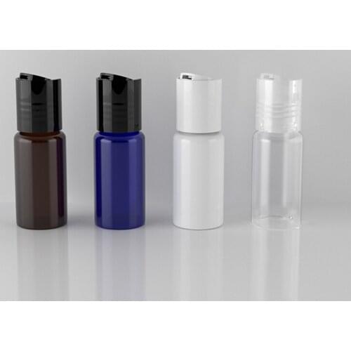 100PCS 15ML Clear White Brown Blue Plastic Travel Bottles,Empty Cosmetic Containers,15CC PET Plastic Lotion Bottles