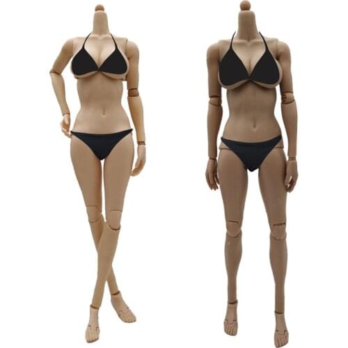 12in Female Soldier Body Model Doll Painting Joint Big Breast Doll 1/6 Scale Wheat Color Doll Toys Action Figure Collection 27cm