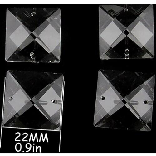 22mm 480pcs crystal prism parts square beads in 2 holes DIY door curtain pendant beads dress the Christmas trees