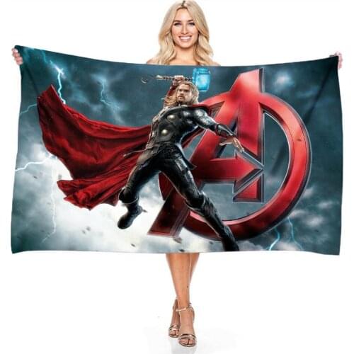 The Avengers Thor 3d Soft Microfiber Bath Towel Adults Childrens Fashion Rectangular Digital Printing Beach Towel Shower Towels