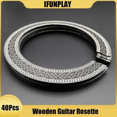 40pcs Classic Guitar Bass Wood Classical Guitar Soundhole Rosette Inlay Guitar Decoration