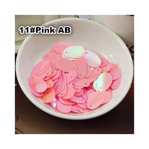 400pcs/lot 12*20mm Oval Egg Shape Sequins PVC Sequin Flat With Side Hole Belly Dance Garment DIY Accessories Pink AB Confetti