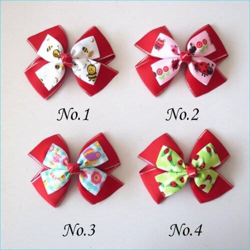 50 BLESSING Girl 4" Double Easter Hair Bow Clip Butterfly Strawberry Clover Baby