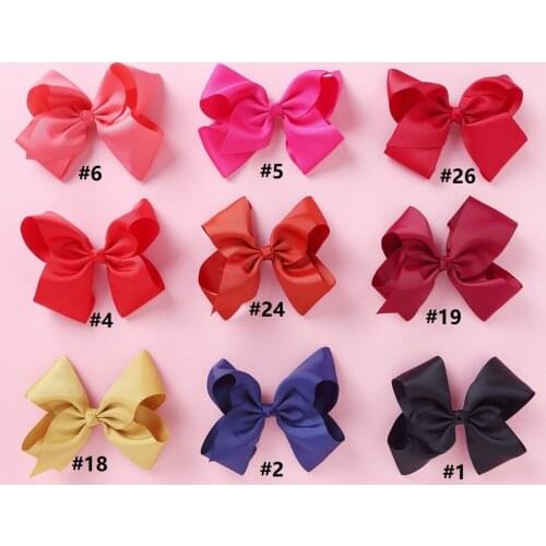 50Pcs/Lot,New 4.8" Ribbon Hair Bow Hairpins For Baby Girls Trendy Ribbon Bows Hair Clip New Cute Girls Barrette Hair Accessories