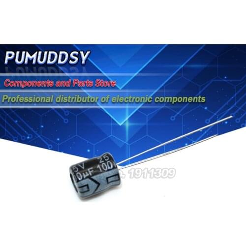 50PCS Higt quality 25V100UF 6*7mm 100UF 6*7 25V Electrolytic capacitor