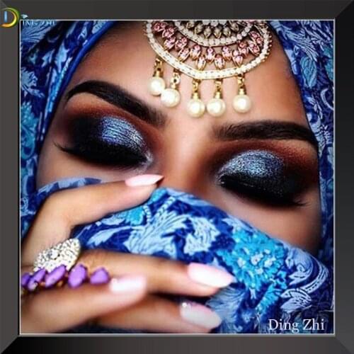 5D DIY Diamond Painting Masked Veiled Woman Cross Stitch Mosaic Full Square Round Diamond Embroidery Rhinestone Wall Decoration