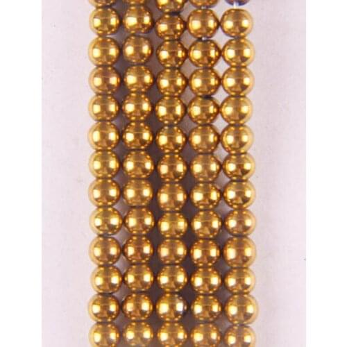 6MM Gold Magnetic Hematite Round Loose Beads Strand 16 Inch Jewelry For Woman Gift Making B102