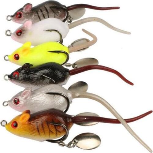 6pcs/lot Fishing Lures Thunder Frog Mouse Soft Bait Lifelike Floating Artificial Wobblers Hook Fish Tackle Pesca 5.5cm 10.5g