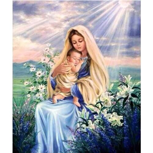 Diamond Embroidery 5D DIY Full Diamond Painting Virgin Mary Religious Diamond Painting Rhinestone Cross Stitch Decoration