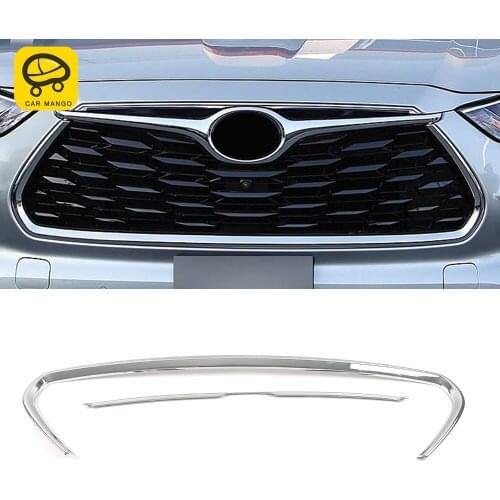 CarMango fr Toyota Highlander XU70 2020-2022 Car Accessories Front Grills Grille Chrome Cover Trim Sticker Frame Gloss Decor