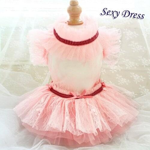 Free Shipping Handmade Dog Clothes Dog Dress Sexy Style Soft Lace Pet Clothes Party Tutu Maltese Poodle Florida California