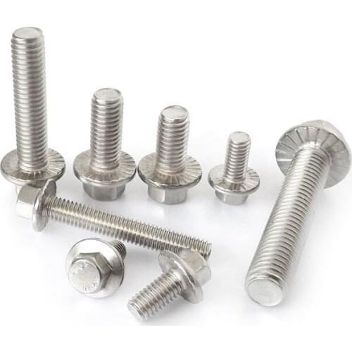 10PCS M6 M8 M10 A2 STAINLESS STEEL FLANGE HEXAGON HEX HEAD COARSE METRIC BOLTS SCREWS GB5787