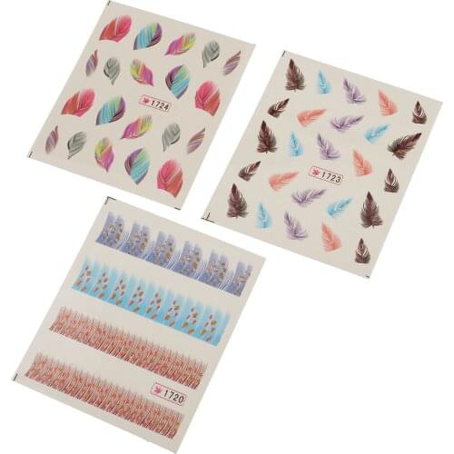 6pcs/ Sheet Mixed Flower Water Transfer Nail Stickers Decals Art Tips Wrap