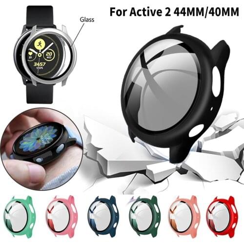 Full Screen Case for Samsung Galaxy Watch Active 2 44mm 40mm Protector Coverage Screen Protection Cover Active2 44mm Cases