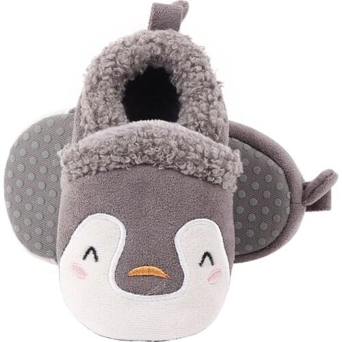 Baby First Walkers Infant Baby Girl Boy Toddler Anti-slip Winter Warm Slippers Fleece Crib Shoes Cartoon Fuzzy Shoes