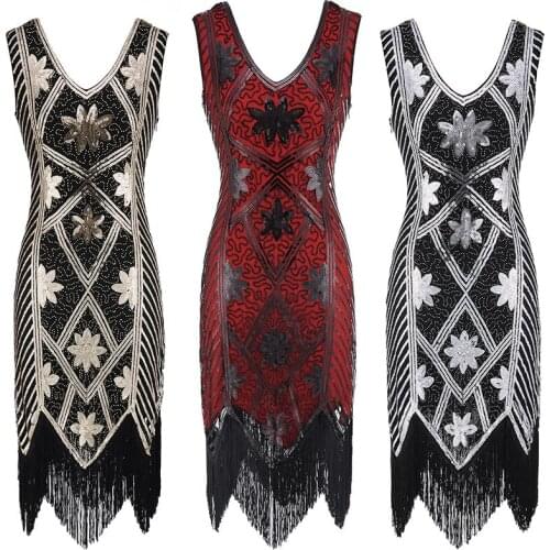 Womens Style Shining Flapper Dress 1920s Vintage Gatsby Great Gatsby Charleston Sequin Tassel Evening Party Gold Mesh Sequins