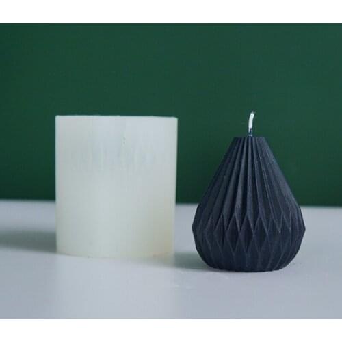 Geometric Shape Diy Candle Mould Simple Line Shape Wax Model Home Decoration Pear Shaped Candle Silicone Mold