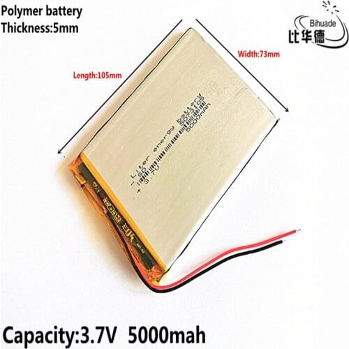 Good Qulity Liter energy battery 5073105 5500mAH Li-ion battery For 7 8 9 inch tablet PC 3.7V Polymer Battery With