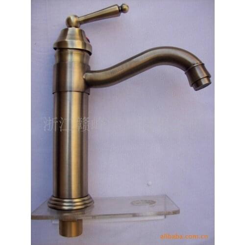 Tiger Ben basin basin faucet hot and cold all-copper C retro antique faucet basin faucet washbasin heightening platform