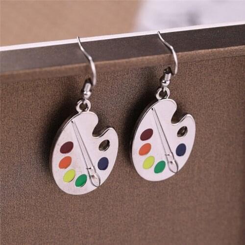Creative Earrings Artist Earrings Wonderful Bright Artist Palette Earrings For Women Girls Jewelry Party Gift Palette Earrings