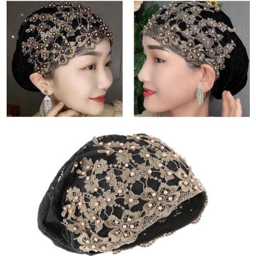 Lace Beanie Summer Beaded Cancer Hat Headwrap Slouchy Cap Fashion Sleep Hats