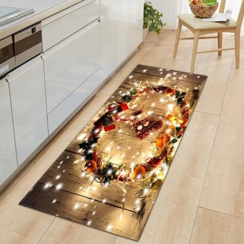 Kitchen Carpet Doormat Entrance Home Bath Mat for Floor Christmas Decorations Living Room Carpet Antiskid Washable Hallway Rugs