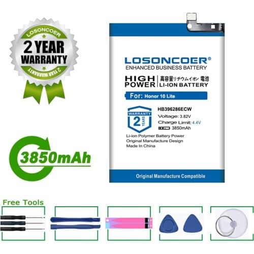 LOSONCOER Battery 3850mAh HB396286ECW Battery For Huawei Honor 10 Lite Honor10 Lite 10Lite POT-L21 POT-AL00 Pour P