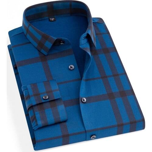 2020 Spring and Autumn New High Quality Mens Square Collar Single-breasted Slim Business Casual Long Sleeve Mens Shirts