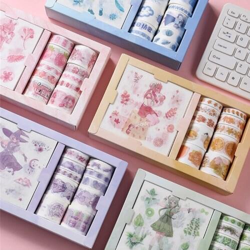 Washi Tape Set Decorative Tape For Scrapbooking Stationary Masking Tape Sticker Diary DIY Photo Album Decorative Ribbon
