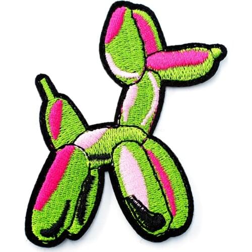 GREEN DOG Size:7.0x7.5cm DIY Patches Cloth Patch Embroidered Cute Badges Hippie Iron On Cartoon Patches For Clothes Sticker