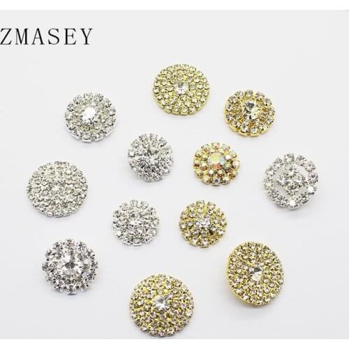 Wholesale 10Pcs Mix Size Needlework Sewing Rhinestone Buttons, Clothing Sewing Embellishment Accessories DIY Scrapbook Crafts
