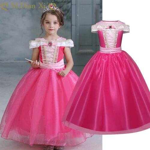 Girls Dress Elegant Princess Dress Sleeping Beauty Aurora Gown Kids Dresses for Girls Birthday Party Tutu Performance Dress