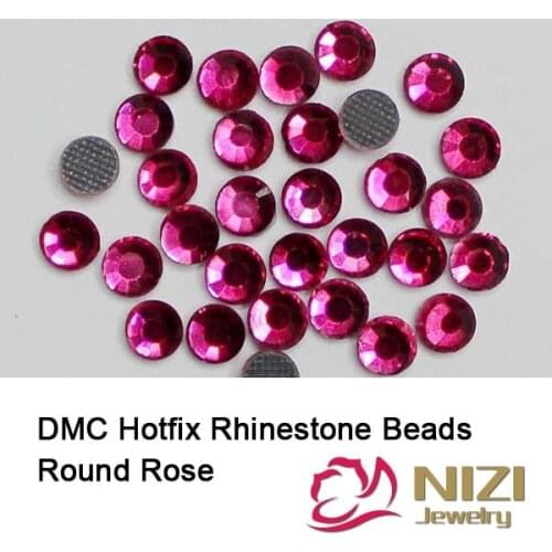 Rose Round Hotfix Crystal Rhinestones For Fashion Decoration Flatback Iron On Strass Glass DMC Diamonds For Wedding DIY Designs