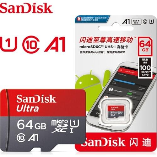 SanDisk Ultra Micro SD Card 16GB 32GB 64GB 128GB 256GB microsd Memory Card A1 16 32 64 128g MicroSD/TF Flash Card A1 for phone