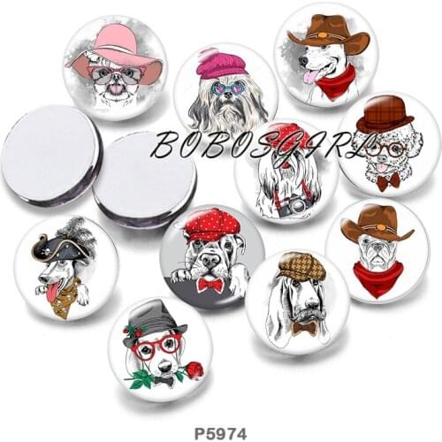 DOG Hat 12mm/18mm/20mm/25mm/30mm Round Glass Cabochon Flat Back Making Findings P6190