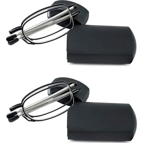Titanium Alloy Folding Reading Glasses Foldable Presbyopia Men Women Ultra light Eyewear With Case Anti blue light 1.0 1.5 2.0