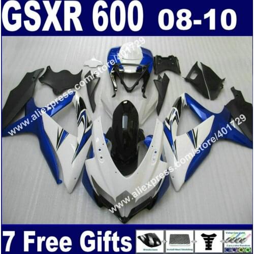 Brand new Fairings 2008 2009 2010 for SUZUKI GSXR 600 750 K8 08 09 10 GSXR600 GSXR750 white blue black kit SX64