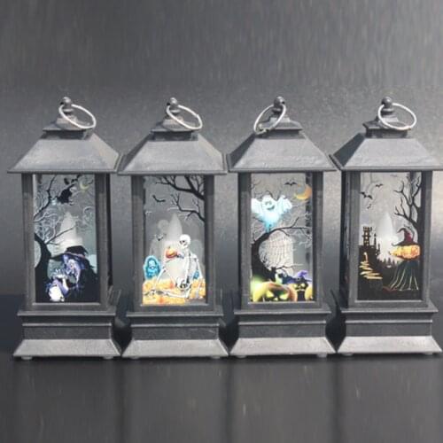 Halloween Decoration Pumpkin Skeleton LED Light Halloween Pumpkin Pony Lantern Night Lamp Portable Light for Halloween Party