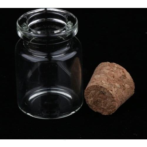 Pack of 20 5ML Message Lucky Wishing Jars Cork Stopper Glass Vials DIY Necklace Pendant Decorative Bottles - Reusable