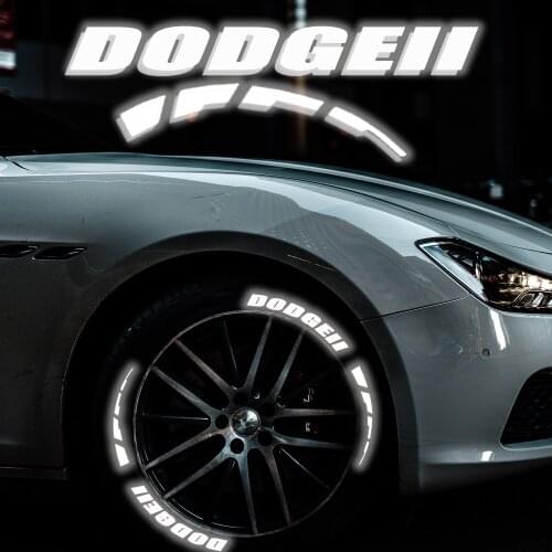 1.1inch Silver Reflective Car Tuning Stickers Reflective Tire Decals Warning Styling Stickers Car Tuning Motor Wheel Stickers