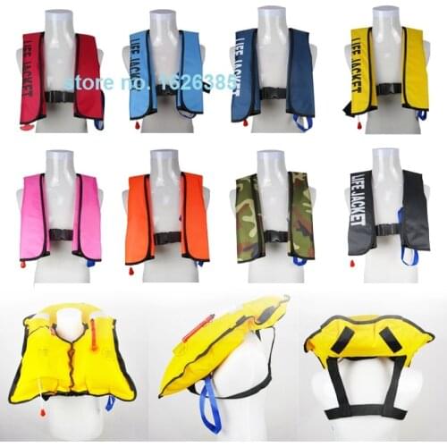 1pc Manual hand inflatable life jacket fishing buoy vest diving boat vessel yacht 150N buoyancy bath Towel Ring
