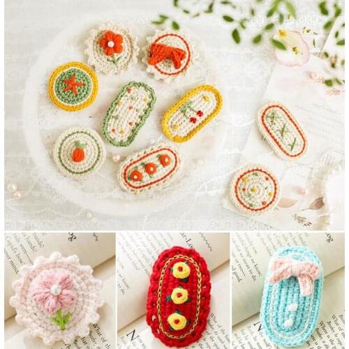 20pcs/pack Hand-knitted Handmade Yarn Crochet Hairpin Brooch Headwear Best Gift For Friends