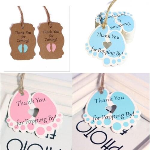 25pcs Baby Shower Decorations Tags Thank You for Coming Baby Ankle Tags Gift Packing for Guest Birthday Party Decoration Kids-S