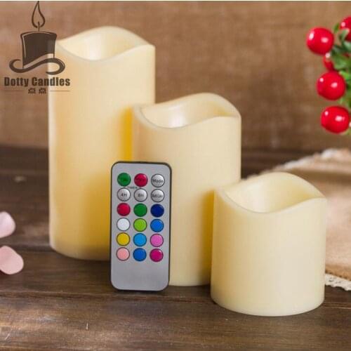 3Pcs/Set Remote Control LED Flameless Candle Lights New Year Candles Battery Powered Led Tea Lights Easter Candle With Packaging
