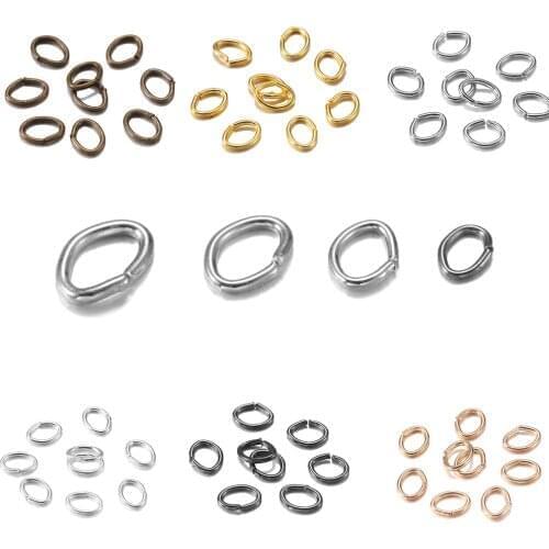300pcs/lot 7*5mm Oval Split Ring Jump Rings Connector Open Metal Rings Link Loops for Bracelet Necklace Accessories Jewelry DIY