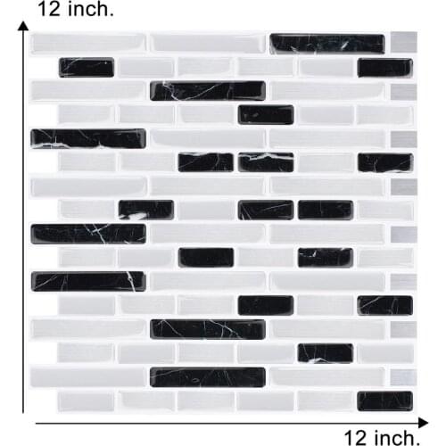 3D Effect Peel and Stick Waterproof Wall Sticker Self Adhesive Backsplash Kitchen Wall Tiles--1 Sheet