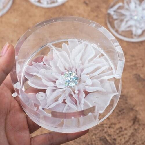 5Pcs Coaster Molds with Coaster Storage Box Mold Kit Cups Mats Epoxy Resin Molds A0NF