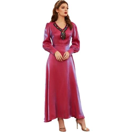 Abaya Dubai Fashion Islam Muslim Dress Kaftan Moroccan Caftan Dresses Women Djellaba Robe Longue Vetement Musulmane Femme Wy99