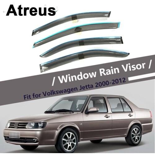 Atreus 4pc For Volkswagen VW Jetta 2000-2011 Car Accessories Door Smoke Window Sun Rain Visor Wind Deflectors Guard Shield Cover